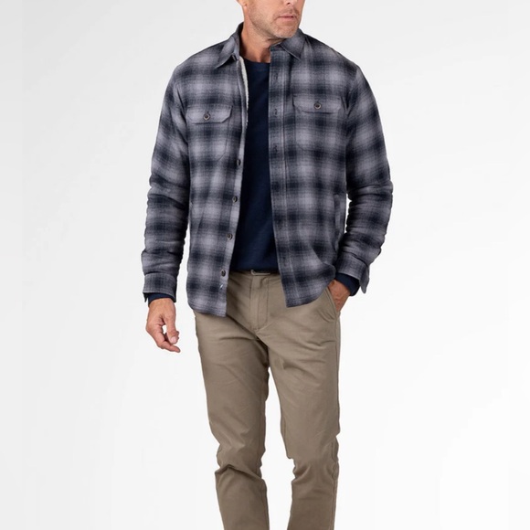 TAILOR VINTAGE PLAID FLANNEL SHIRT JACKET LINED WITH PLUSH SHERPA RED COLOR SZ L - Picture 13 of 13